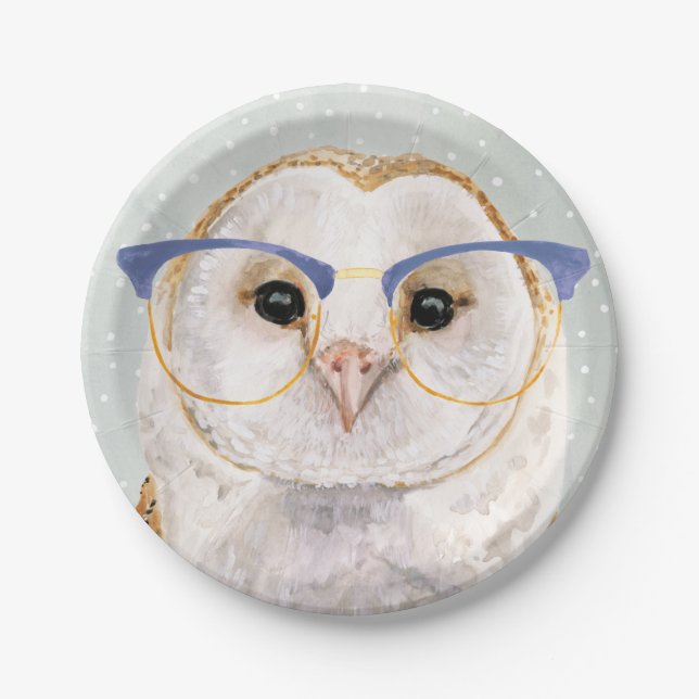 Prato De Papel Forester de quatro olhos | Wise Owl (Frente)