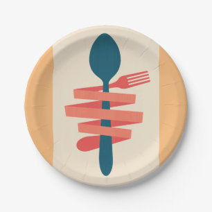 Prato De Papel Fork E Spoon