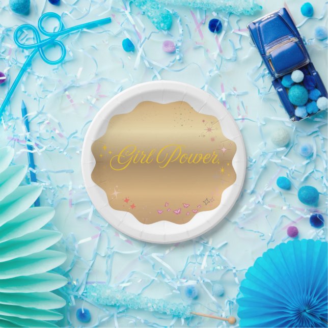 Prato De Papel Forma de Energia de Menina (Festa)