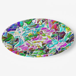 Prato De Papel Forma de pedras muito coloridas mergulhadas em sop