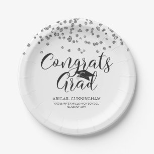 Prato De Papel FORMANDO de Graduação do Script de Confetti de P