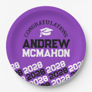 Prato De Papel Formando de Repetição da Metade Roxa e Preta Perso