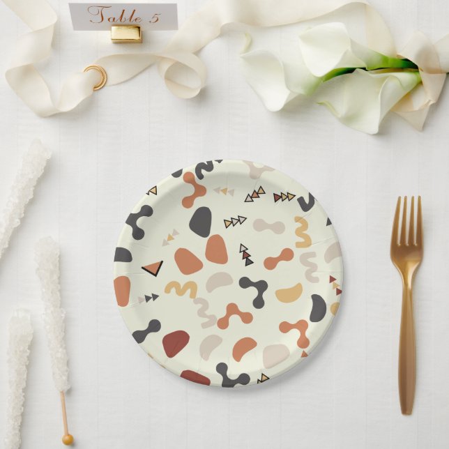 Prato De Papel Formas Geométricas Placas de Festa de aniversário  (Casamento)