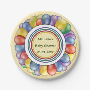 Prato De Papel Formas personalizadas de balões multicores redonda