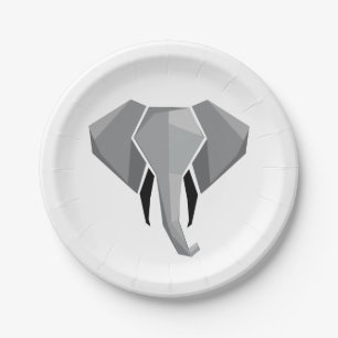 Prato De Papel Formas Simples Geométrica Cabeça de Elefante