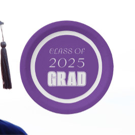 Prato De Papel Formatação de Cores de Escola Púrpura e Branca