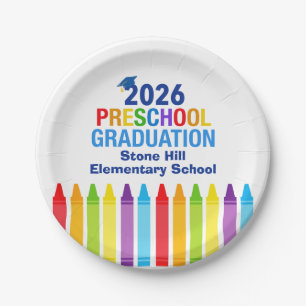 Prato De Papel Formatura da Pré-Escola 2026 Festa Escolar Persona