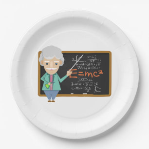 Prato De Papel Fórmula EMC2 do Professor de Ciência