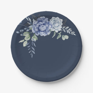 Prato De Papel Fornecimentos de casamento elegantes em azul poeir