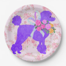 Fornecimentos de festas de poodle roxo