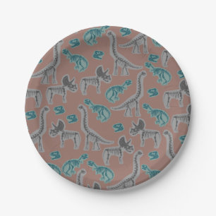 Prato De Papel Fossilized Dinosaur Paper Plates