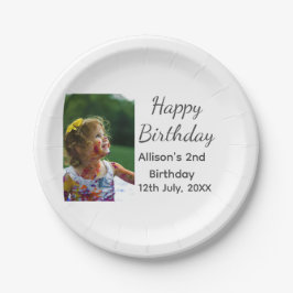 Prato De Papel Foto: Apelido clássico moderno data feliz aniversá