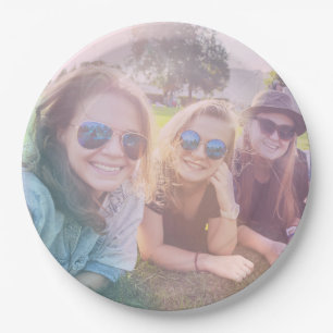 Prato De Papel Foto com efeito de sobreposição do Rainbow