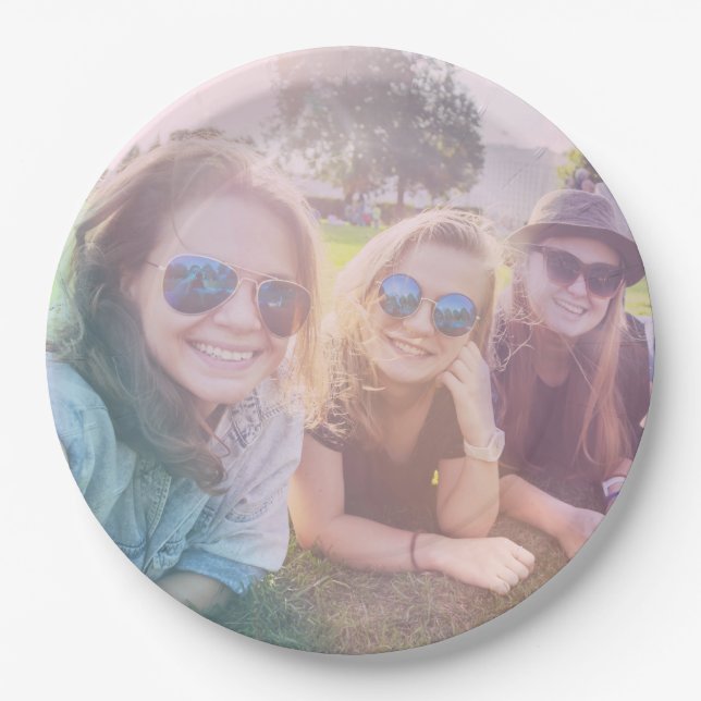 Prato De Papel Foto com efeito de sobreposição do Rainbow (Frente)