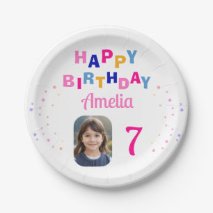Prato De Papel Foto da Festa de Aniversário Feliz das Estrelas Ro