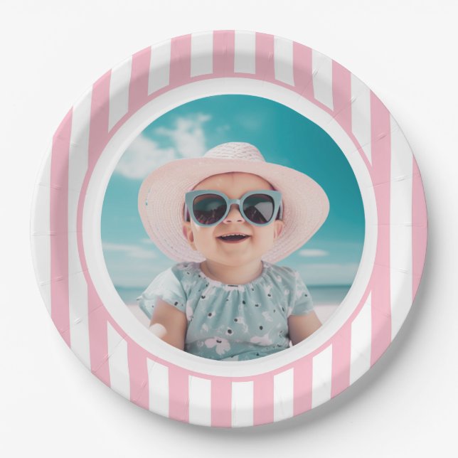 Prato De Papel Foto da Primeira Festa de aniversário Berry (Frente)