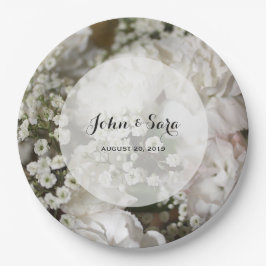 Prato De Papel Foto da respiração do bebê, casamento