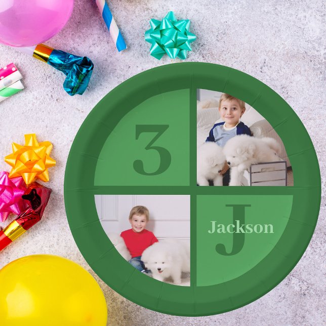 Prato De Papel Foto de Crianças Personalizadas da Festa de aniver (Criador carregado)