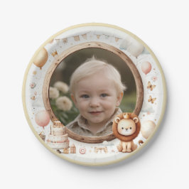 Prato De Papel Foto de cub de leão para Festas de aniversário par