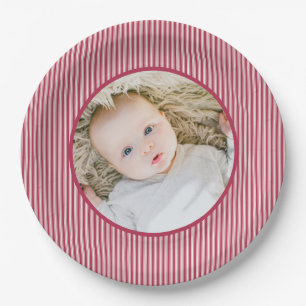 Prato De Papel Foto de faixas de tique rosa