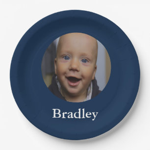 Prato De Papel Foto personalizada de bebê