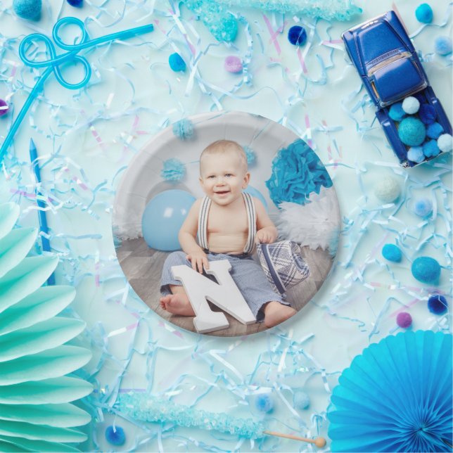 Prato De Papel Foto personalizada do Aniversário de criança (Festa)