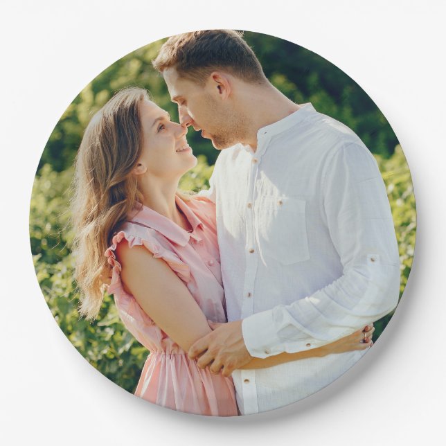 Prato De Papel Foto personalizada personalizada da placa na placa (Frente)