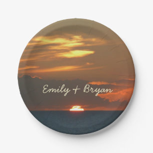 Prato De Papel Fotografia de paisagem colorida do horizonte