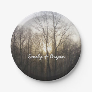 Prato De Papel Fotografia do nascer do sol de inverno manhã