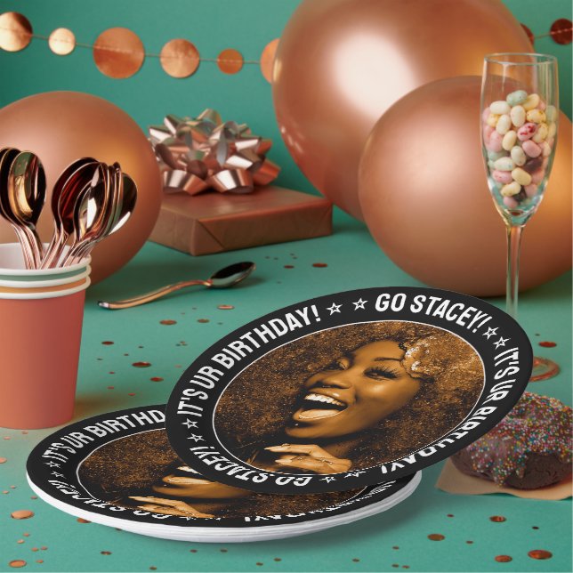 Prato De Papel Fotografia personalizada e texto personalizados da (Múltiplo)