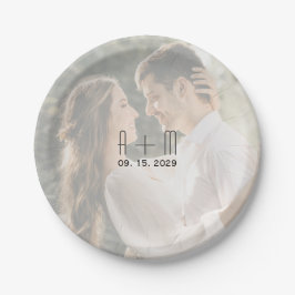 Prato De Papel Fotografias de Casamento Monogramadas