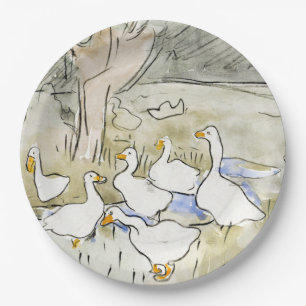 Prato De Papel Fotos de Pato Bonito Desenhado à Mão Fotos de Pa