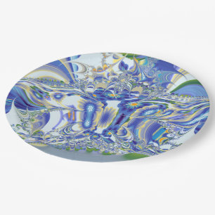 Prato De Papel fractal de flor 03