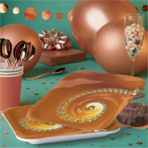 Fractal Espiral Gradiente Laranja Dourado abstrato