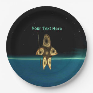 Prato De Papel Fractal Inuit Hunter