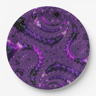 Prato De Papel Fractal Roxo