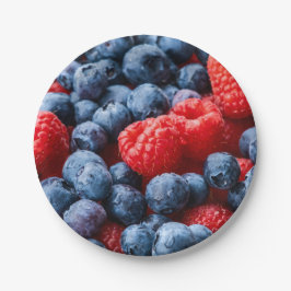 Prato De Papel Framboesas e amoras-vivas