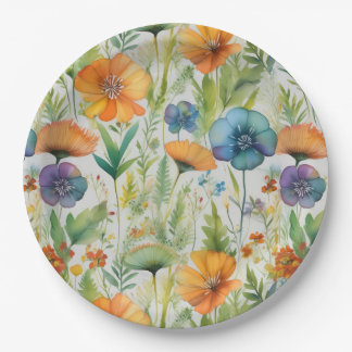 Prato De Papel França País Decor Aquarela Flores Selvagens