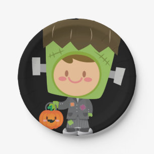 Prato De Papel Franken Cute Frankenstein Kids Halloween