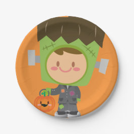 Prato De Papel Franken Cute Frankenstein Kids Halloween