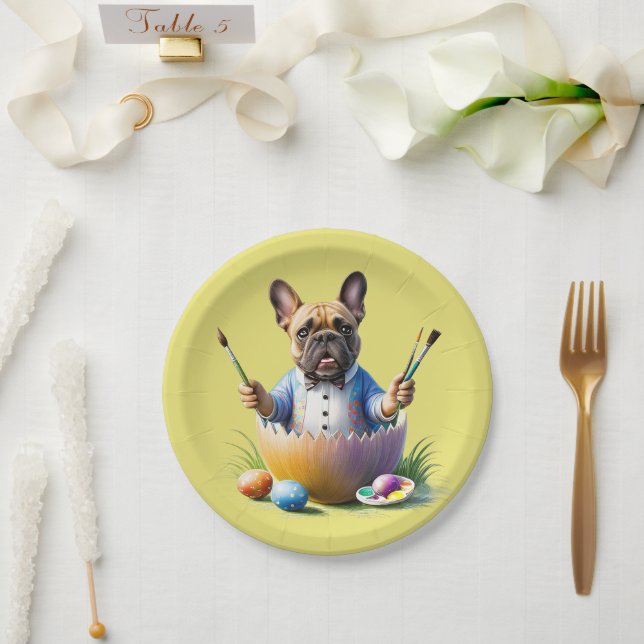 Prato De Papel Französische Bulldogge Ostern (Casamento)