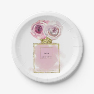 Prato De Papel Frasco de Perfume Floral Fashion Rosas Rosa Glam O