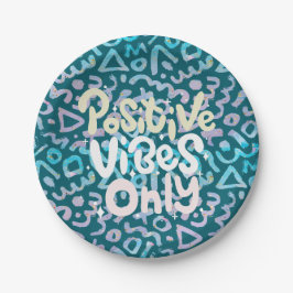 Prato De Papel Frascos positivos apenas verdes geométricos