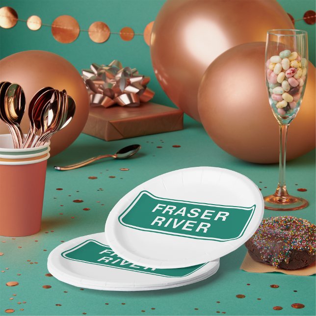 Prato De Papel Fraser River Highway Sinal Colúmbia Britânica Cana (Criador carregado)