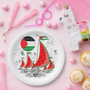 Prato De Papel Freedom Global Sumud Flotilla Boats para Gaza
