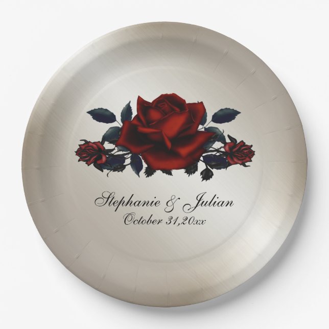 Prato De Papel French Quarter Goth Antique Gold Wedding   (Frente)