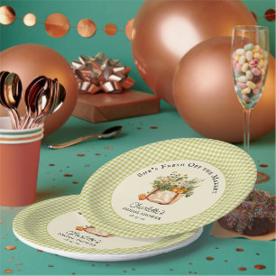 Prato De Papel Fresco do Chá de panela do mercado dos agricultore