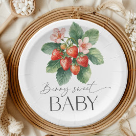 Prato De Papel Fresh Market Strawberry Berry Sweet Baby Shower