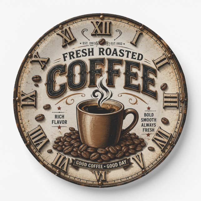 Prato De Papel Fresh Roasted Coffee  (Frente)