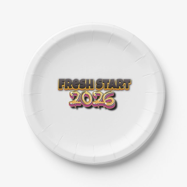 Prato De Papel Fresh Start 2026 – Minimalist Modern Plate Design (Frente)